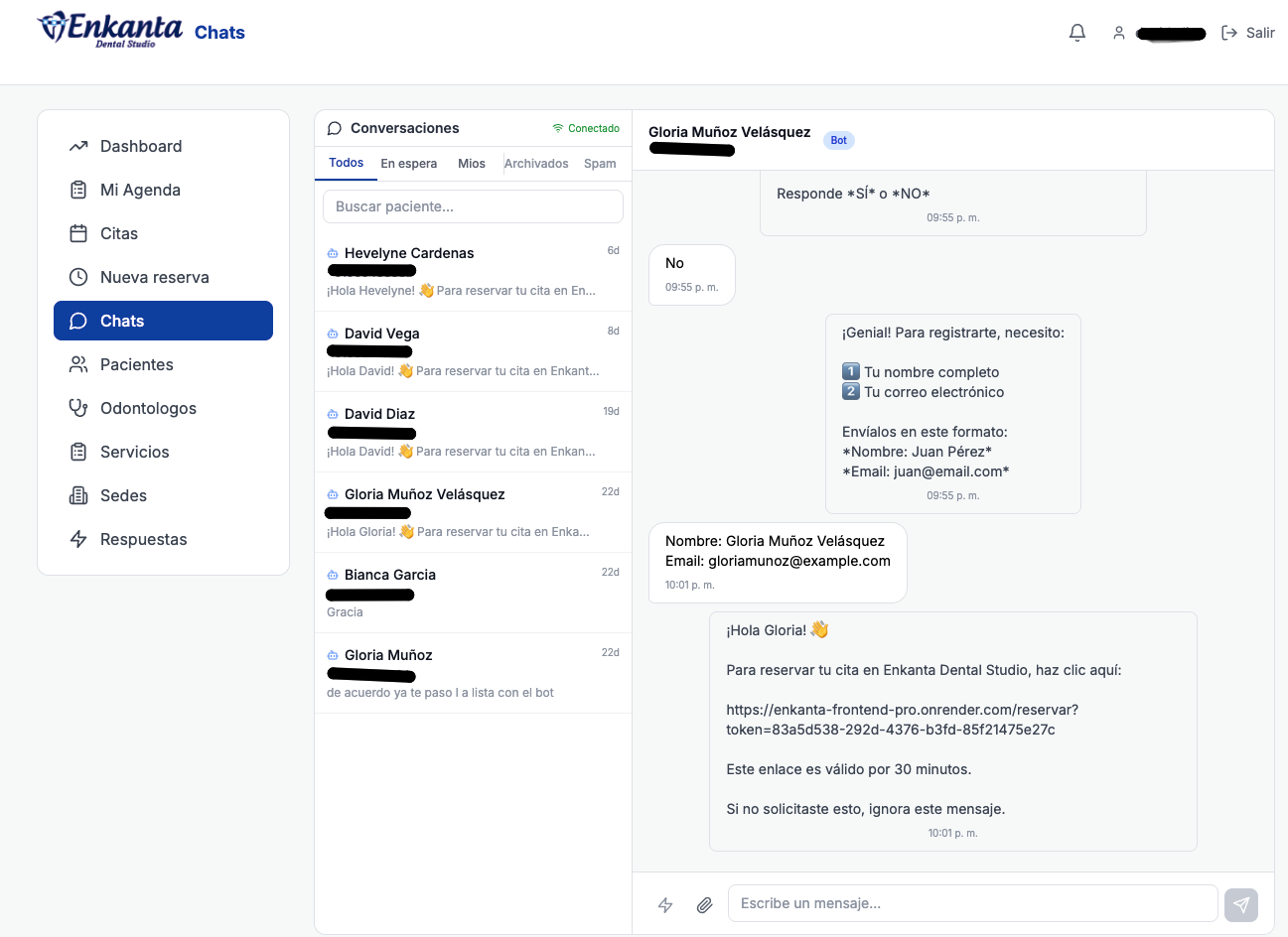 Enkanta — Reservas Odontológicas